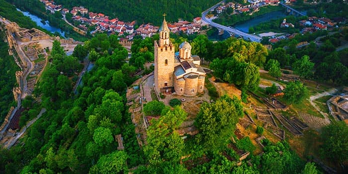 Aerial view of Veliko Tarnovo, Bulgaria's old capital