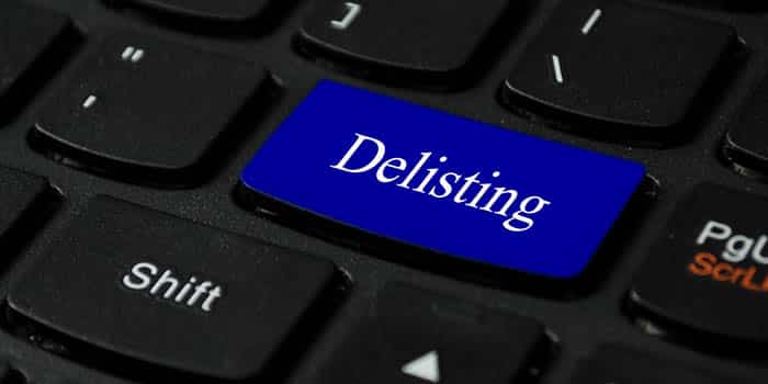 A delisting button