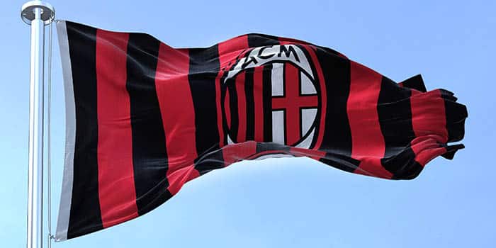 Flag with AC Milan's logo