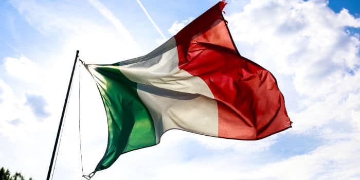 Italian flag in the air