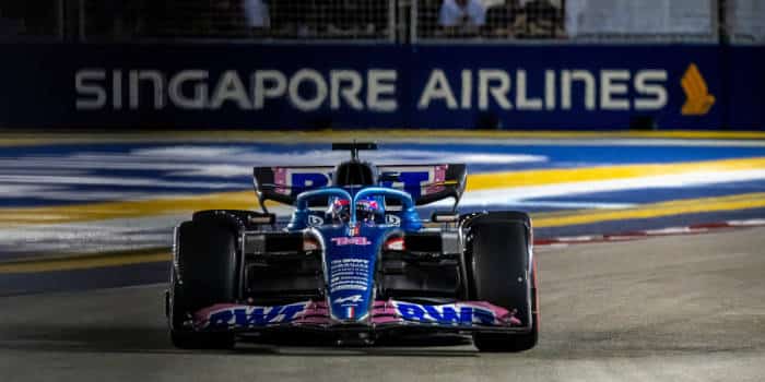 A car during the Singapore GP.