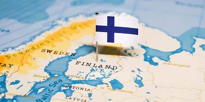 Finland pinned on the map