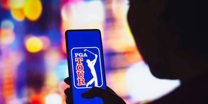 PGA Tour's logo on phone.