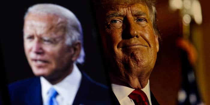 Donald Trump and Joe Biden in the political race.