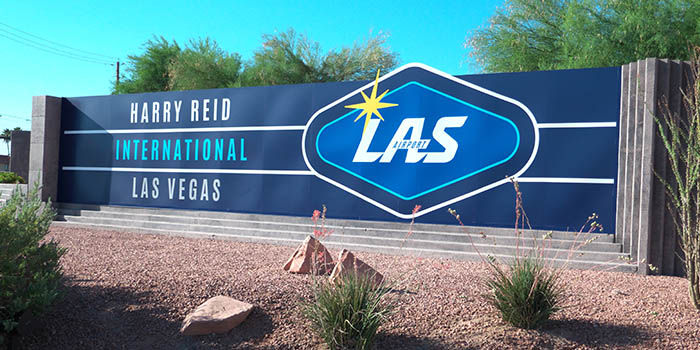 Harry Reid Airport sign