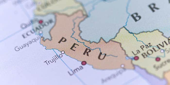 Peru on the map