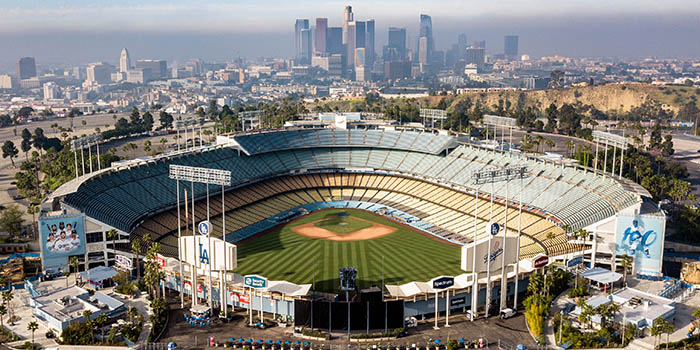 The Dodgers Stadium in Los Angeles