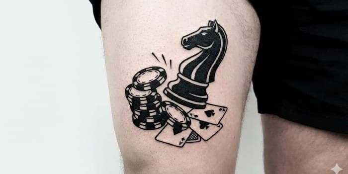 chess vs cards gambling tattoo