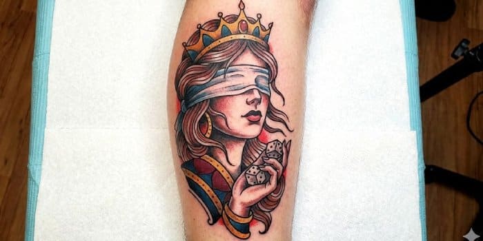 lady luck gambling tattoo