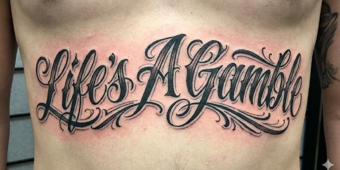 life's a gamble gambling tattoo