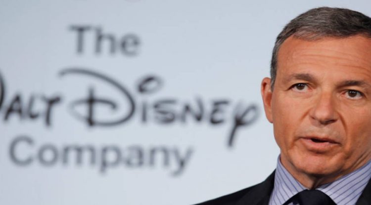 Bob Iger, CEO of Walt Disney talks to the press.