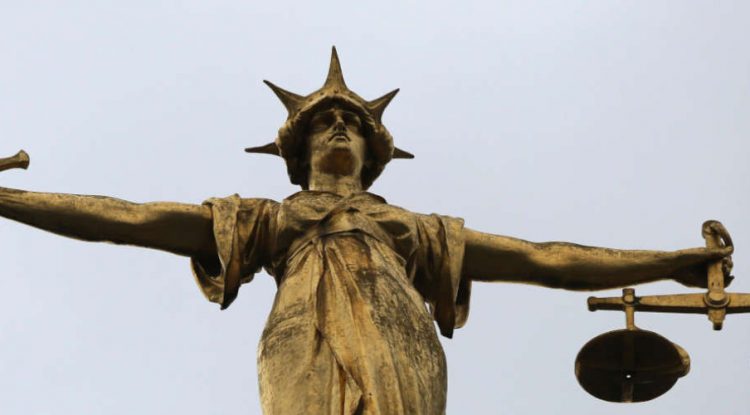 A statue of the goddess of justice.