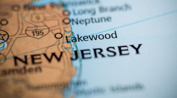 A map of New Jersey.