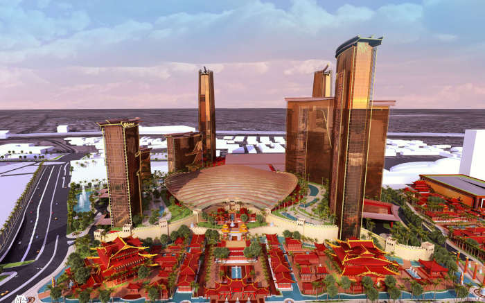 Model of Resorts World Las Vegas by Genting.