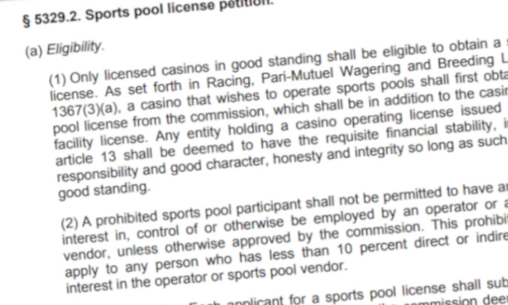 Excerpt from the pre-proposal draft on sports betting in New York.
