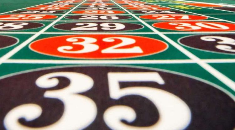A table game of roulette in a casino.