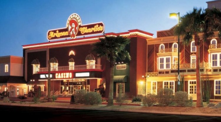 Arizona Charlie's Decatur casino at night.
